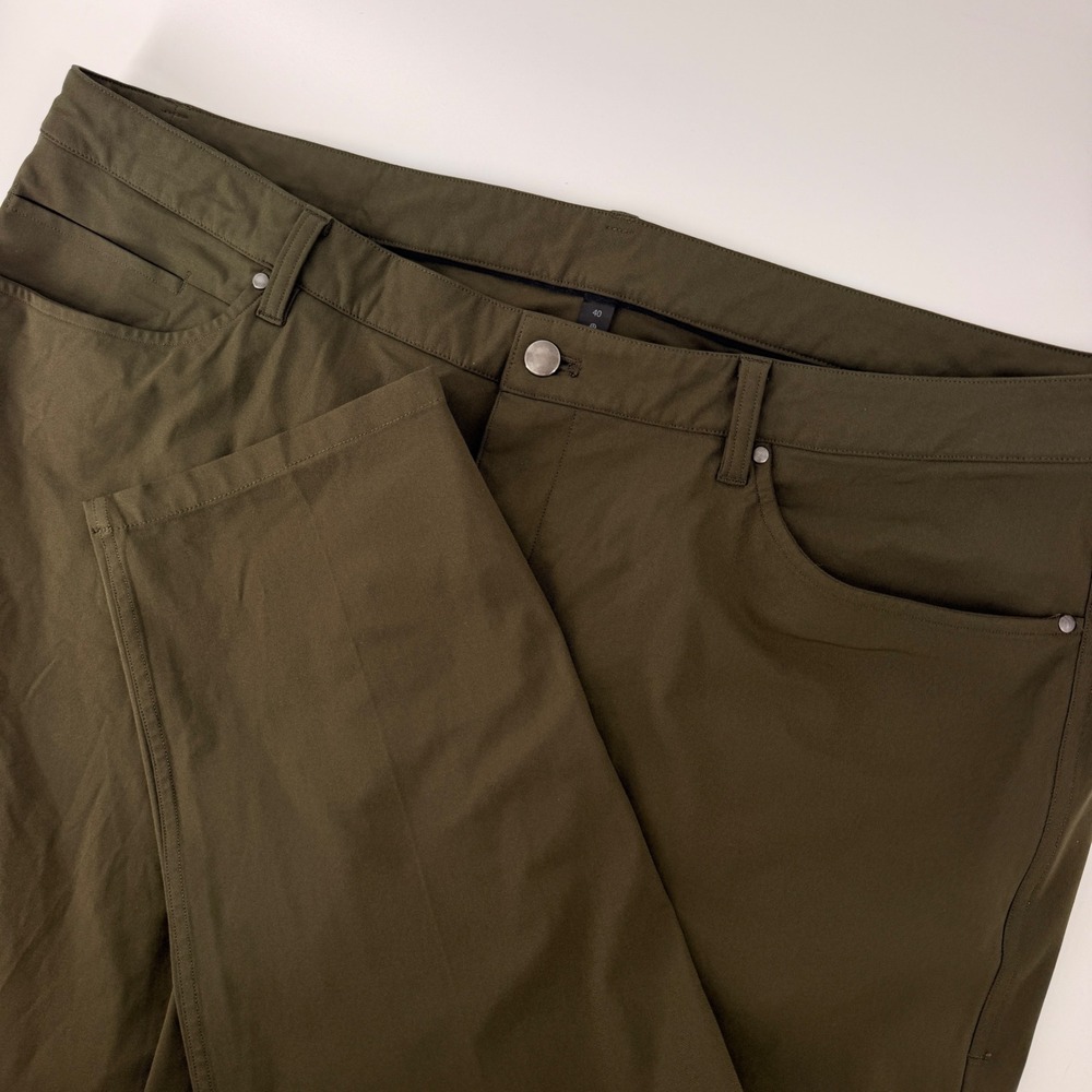 Lululemon Commission Pant Classic Men 40 Olive Green ABC Technical Warpstreme